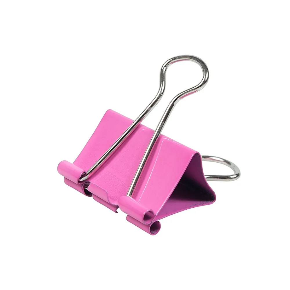 Clips & Fasteners|JAM Paper Colored Binder Clips, Medium, 5/8" Capacity, , 15/Pack (339BCPI) Pink