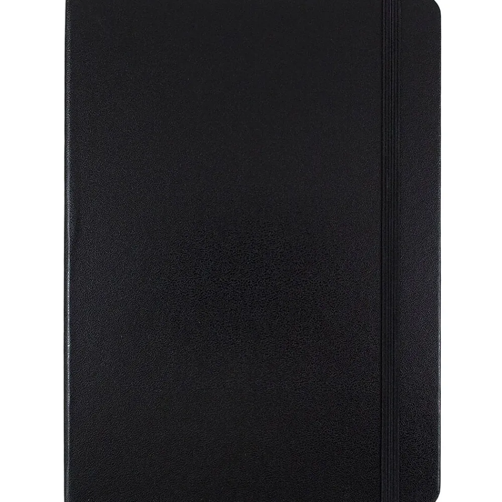 Notebooks|JAM Paper Hardcover Notebook with Elastic, Medium Journal, 5 x 7, Black, 100 Lined Sheets, Sold Individually (340526601)