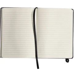 Notebooks|JAM Paper Hardcover Notebook with Elastic, Medium Journal, 5 x 7, Black, 100 Lined Sheets, Sold Individually (340526601)