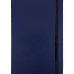 Journals|JAM Paper Hardcover Notebook with Elastic, Large Journal, 5 7/8 x 8 1/2, Blue, 100 Lined Sheets, Sold Individually (340526607)
