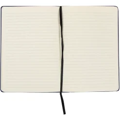 Journals|JAM Paper Hardcover Notebook with Elastic, Large Journal, 5 7/8 x 8 1/2, Blue, 100 Lined Sheets, Sold Individually (340526607)