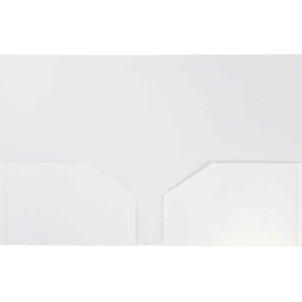 Pocket Folders|JAM Paper Heavy Duty Two-Pocket Plastic Folders, White, 6/Pack (383HWHD)