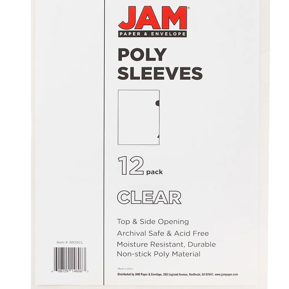 Sheet Protectors|JAM Paper Plastic Sleeves, 9" x 12", Clear, 120/Box (2226316988B)