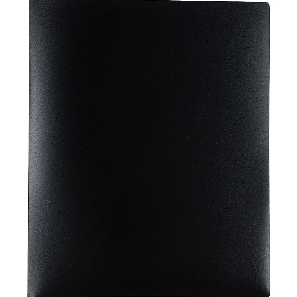 Pocket Folders|JAM Paper 6-Pocket Heavy Duty Plastic Folders, Black, 2/Pack (389MP6bl)