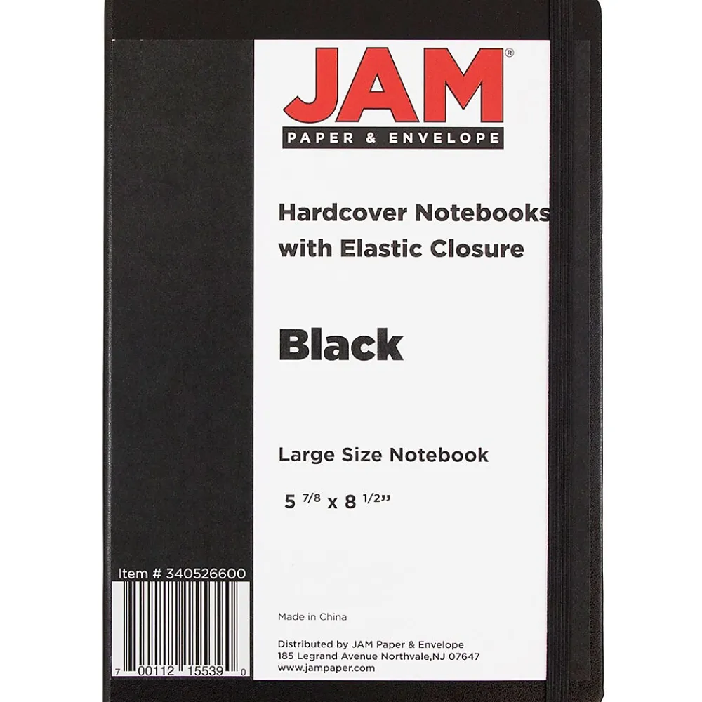 Notebooks|JAM Paper Pocket Notebook, 5.875" x 8.5", Narrow Ruled, 100 Sheets, Black (340526600)