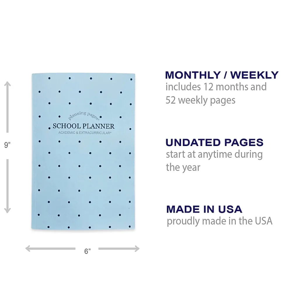 Academic Planners|Kahootie Co. It's That Kinda Day School & After School 9" x 6" Monthly & Weekly Planner, Teal Polka Dots (ITKSTPD)