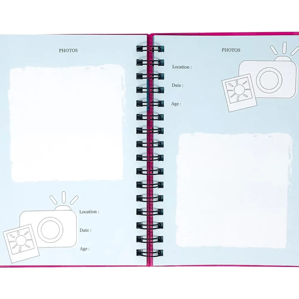 Journals|Kahootie Co. Travel Journal For Kids Hardcover Journal, 5.5" x 8.5", Wide Ruled, Pink, 60 Pages (TRAVP-H)