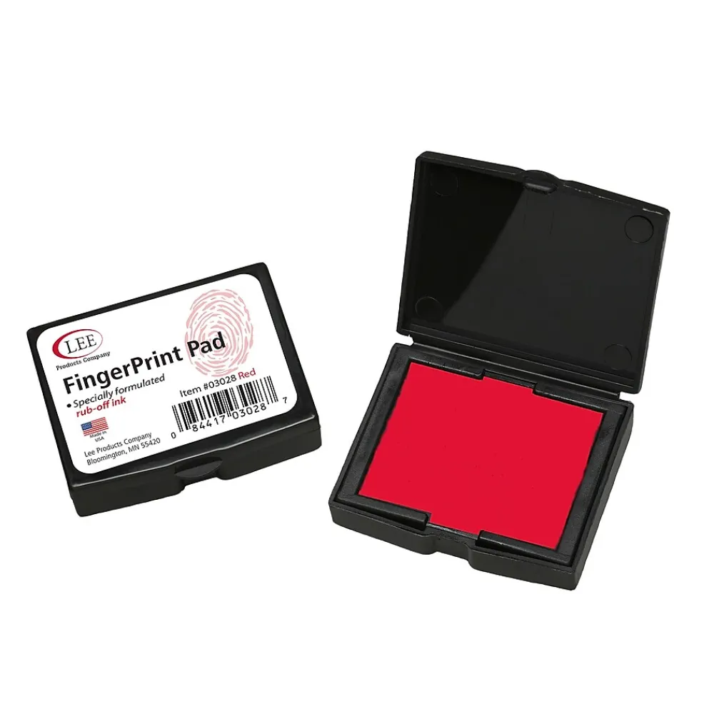 Stamps & Stamp Pads|Lee Products Inkless Fingerprint Pad, Red Ink (03028)