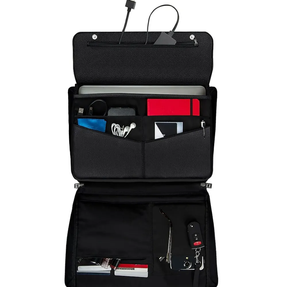 Laptop Bags|Lencca Axis 15.4" Canvas Laptop Bag, TSA Checkpoint Friendly, Black (LENLEA322)