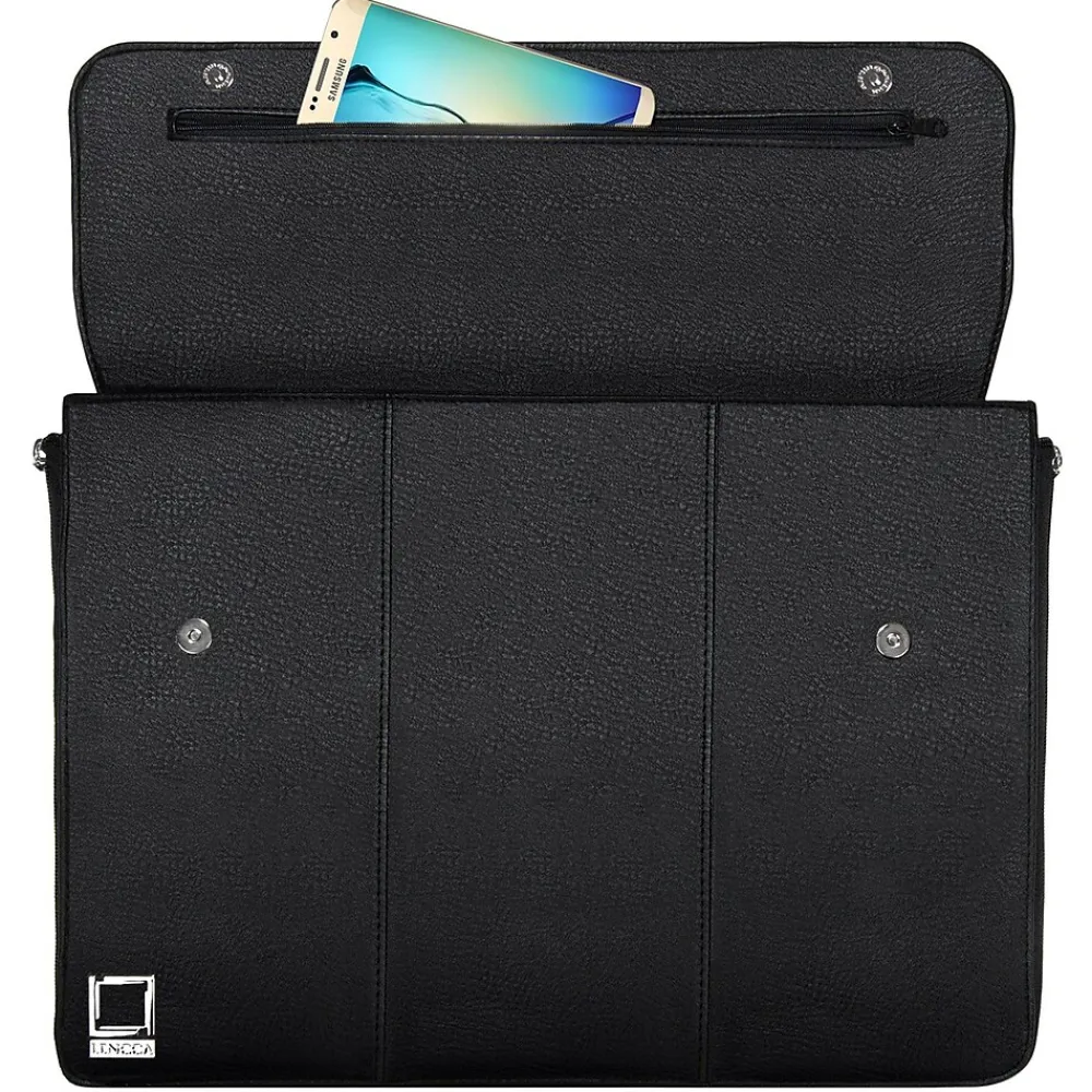 Laptop Bags|Lencca Axis 15.4" Canvas Laptop Bag, TSA Checkpoint Friendly, Black (LENLEA322)