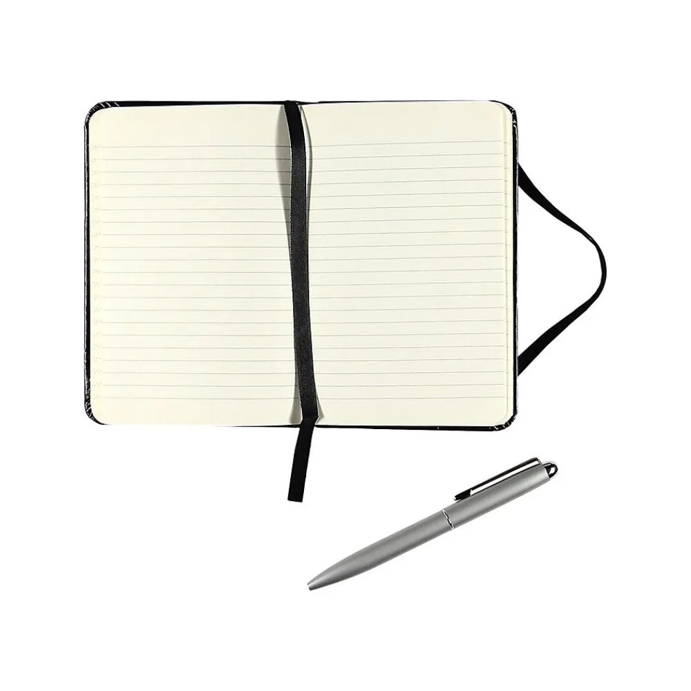 Journals|C.R. Gibson Markings by Pocket Journal, 3.56" x 5.5", Narrow Ruled, Black, 192 Pages (MJ3-4791)