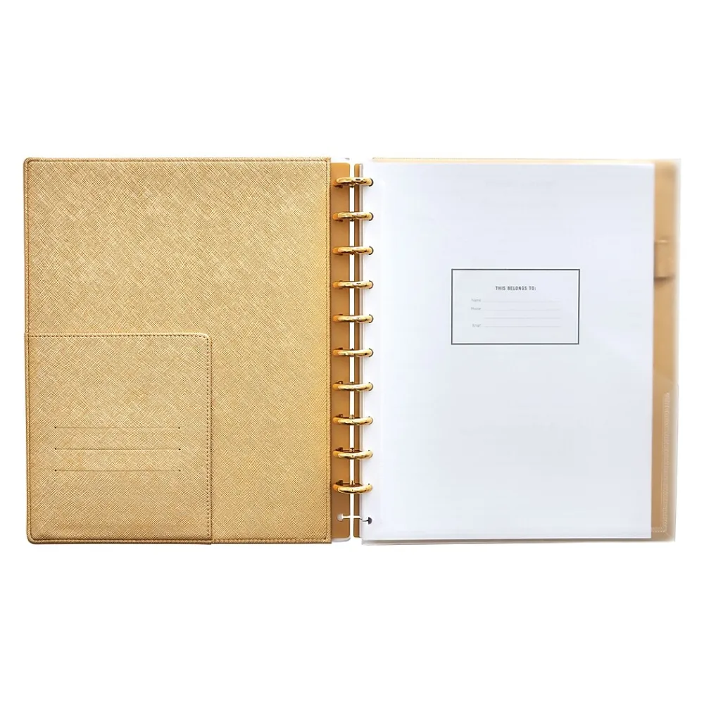 Notebooks|Martha Stewart Discbound Professional Notebook, 9.25" x 11.25", 120 Sheets, Gold (MS102J)