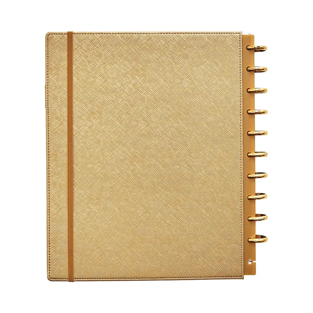 Notebooks|Martha Stewart Discbound Professional Notebook, 9.25" x 11.25", 120 Sheets, Gold (MS102J)