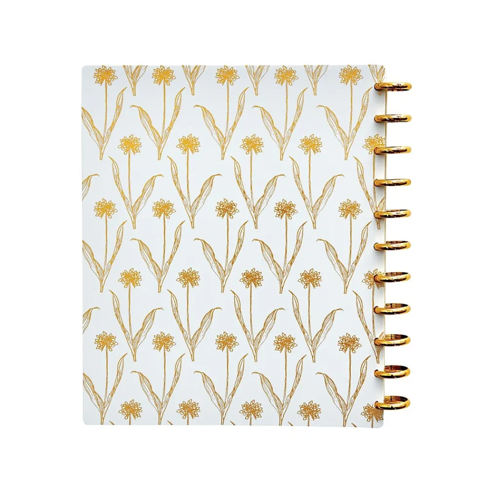 Notebooks|Martha Stewart Grey Floral Poly Letter Discbound Notebook (MS102K)