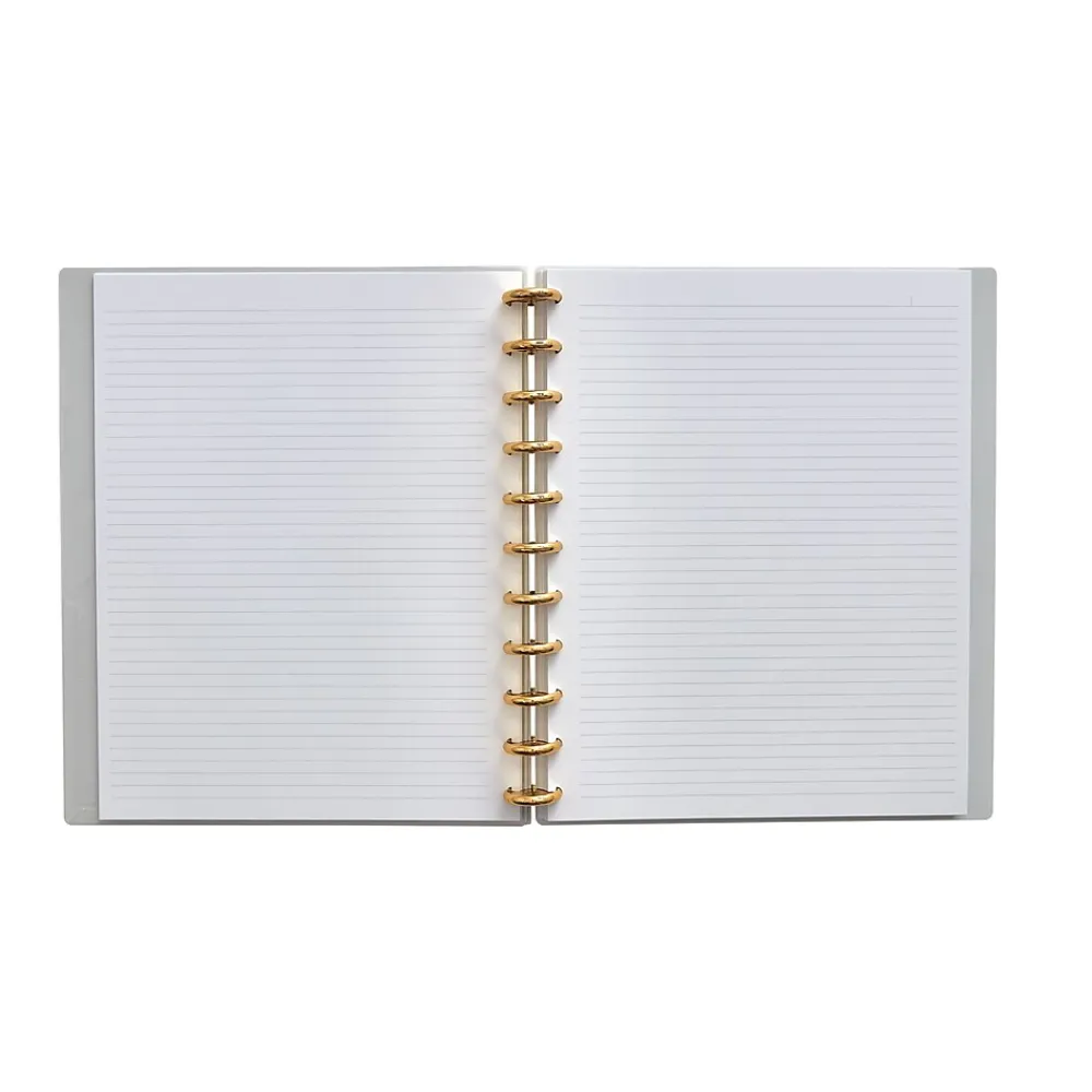 Notebooks|Martha Stewart Grey Floral Poly Letter Discbound Notebook (MS102K)