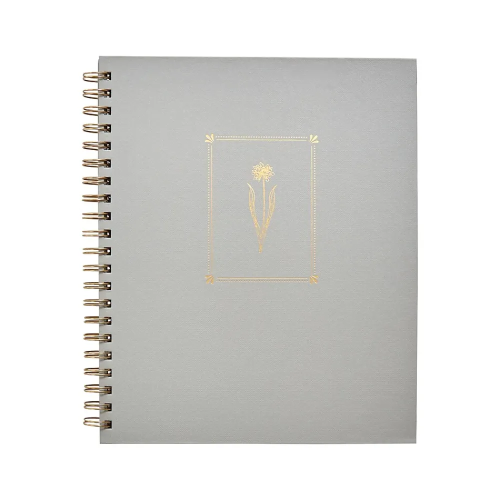 Subject Notebooks|Martha Stewart Grey Flower Deluxe 1 Subject Notebook (MS101X)