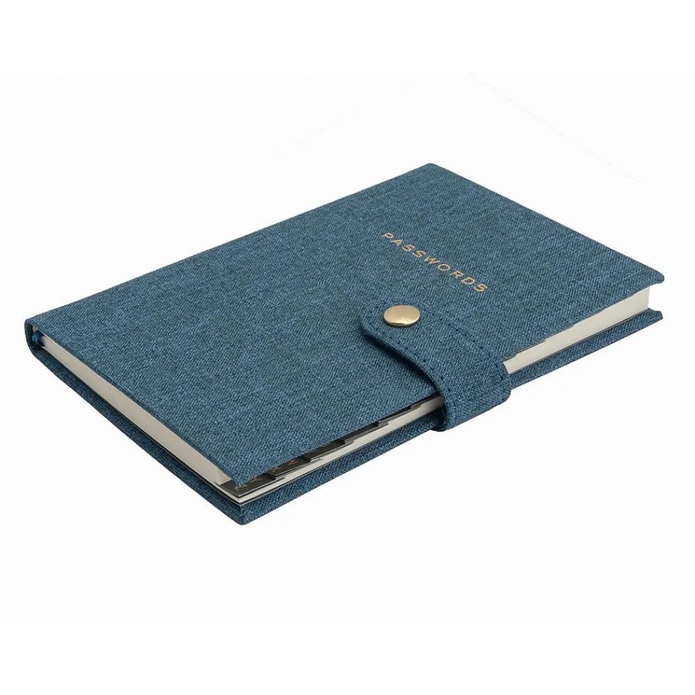 Notebooks|Martha Stewart Password Book, 4" x 5.5", Ruled, 72 Sheets, Navy (MS110H)