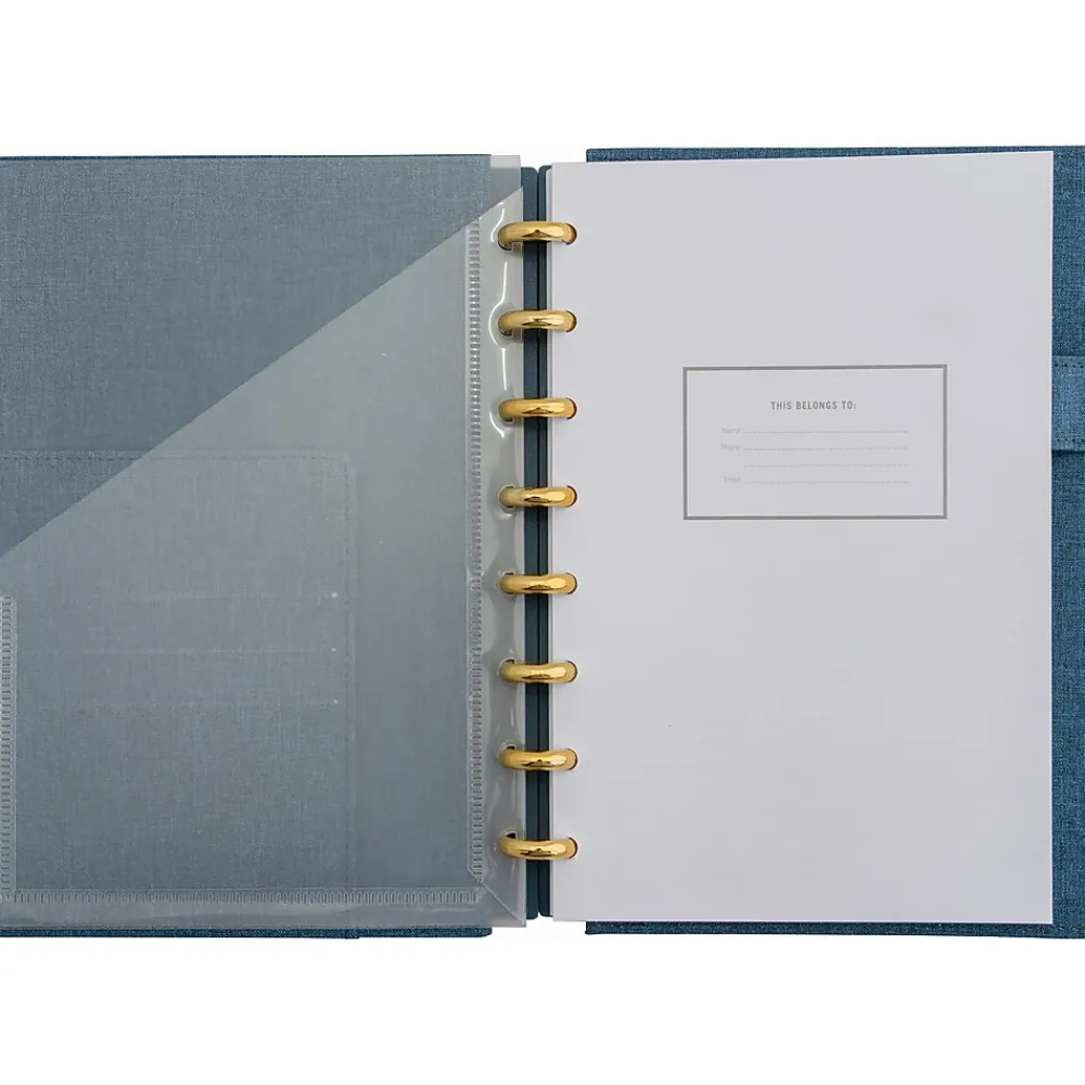 Notebooks|Martha Stewart 1-Subject Customizable Notebook, 6.38" x 9", Narrow Ruled, 60 Sheets, Blue (MS110P)