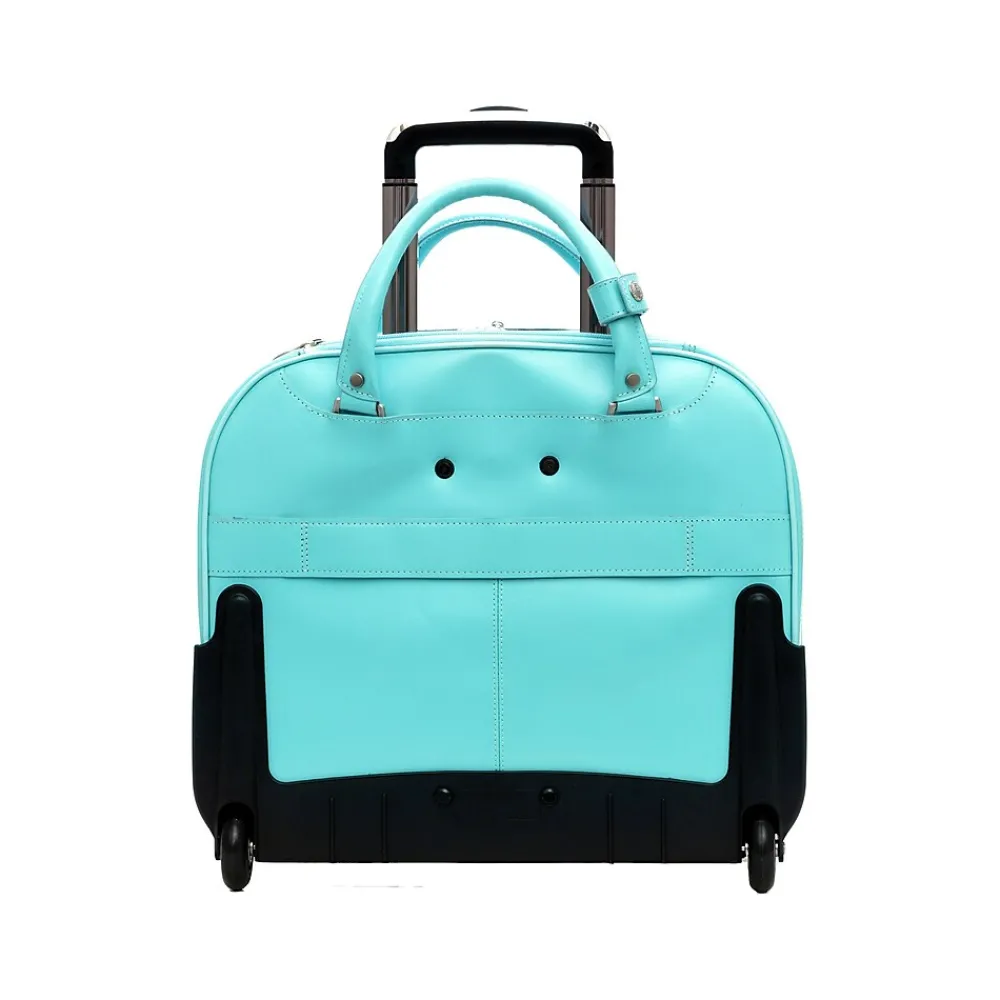 Laptop Bags|McKlein DENALI 15" Leather Laptop Bag, Aqua Blue (99708)