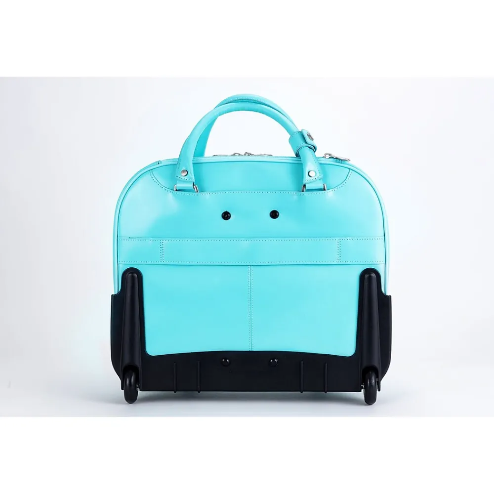 Laptop Bags|McKlein DENALI 15" Leather Laptop Bag, Aqua Blue (99708)