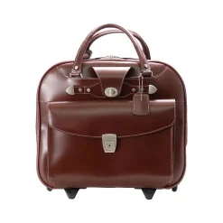 Laptop Bags|McKlein DENALI 15" Leather Rolling Laptop Bag, Red (99706)