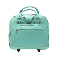 Laptop Bags|McKlein USA REDWOOD 15" Leather Rolling Laptop Bag, Aqua Blue (99698)
