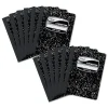 Subject Notebooks|Mead Composition Notebooks, 9.75" x 7.5", Wide Ruled, 100 Sheets, White, 12/Pack (MEA72936)