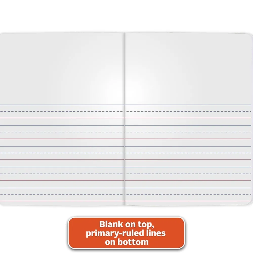 Composition Notebooks|Mead Grades K-2 Primary Ruled Journal 1-Subject Composition Notebook, 7.5" x 9.75", Wide Ruled, 100 Sheets, Blue (1040315)