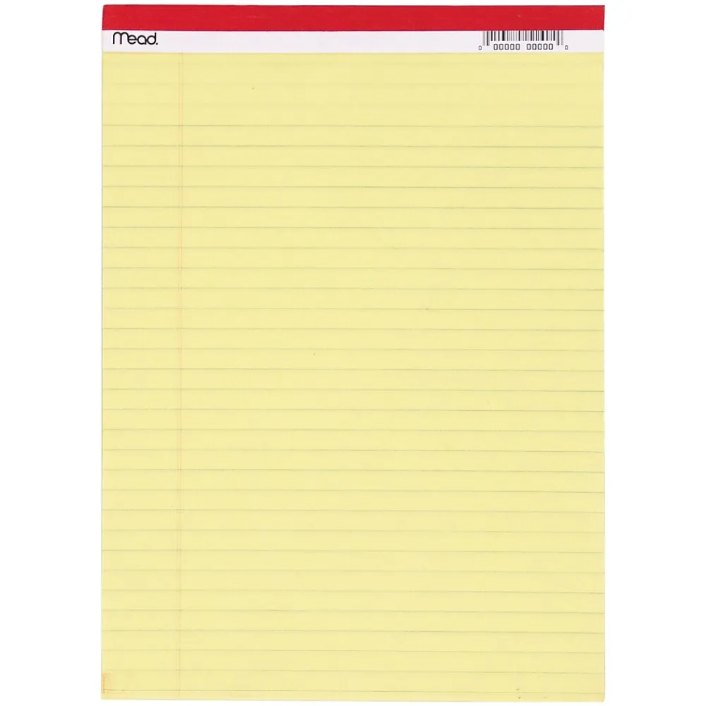Notepads|Mead Standard Legal Pad, 8.5" x 11.75", 50 Sheets/Pad, 12 Pads (MEA59610-12)