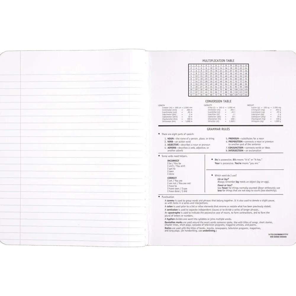 Composition Notebooks|Mead 1-Subject Composition Notebooks, 9.75" x 7.5", Wide Ruled, 100 Sheets, Black (09910)