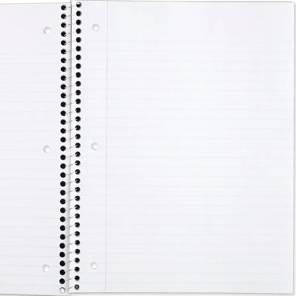 Subject Notebooks|Mead 1-Subject Notebook, 8.0" x 10.5", Wide Ruled, 70 Sheets, Red (05510AB5)