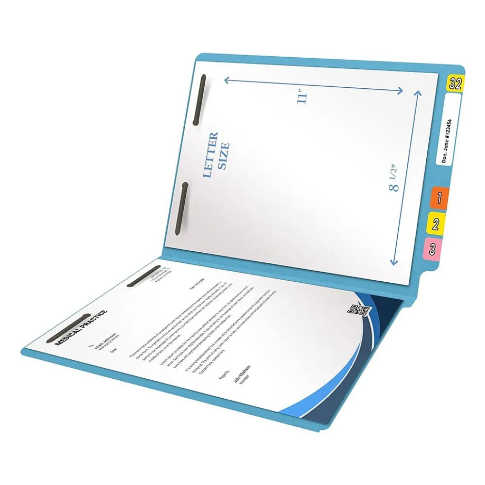 File Folders|Medical Arts Press Heavy Duty End Tab File Folder, Straight Cut, Letter Size, Dark Blue, 40/Box (S-09459-DBL)