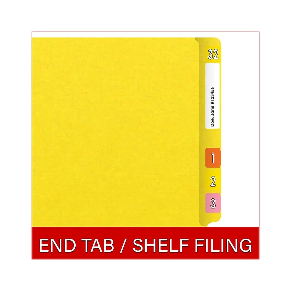 File Folders|Medical Arts Press Heavy-Duty End Tab File Folder, Straight Cut, Letter-Size, Yellow, 40/Box (S-09459-YLW)