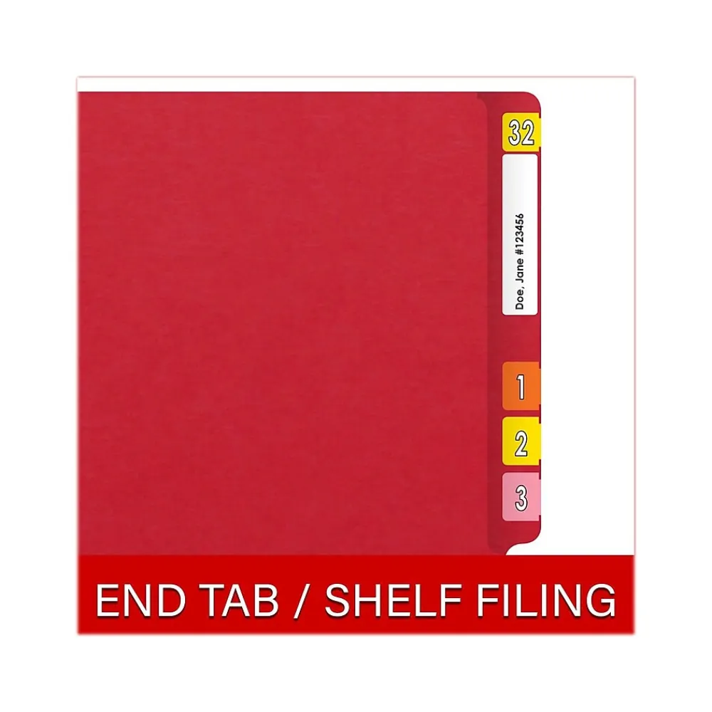 File Folders|Medical Arts Press Heavy-Duty End Tab File Folder, Straight Cut, Letter-Size, Red, 40/Box (S-09458-RED)