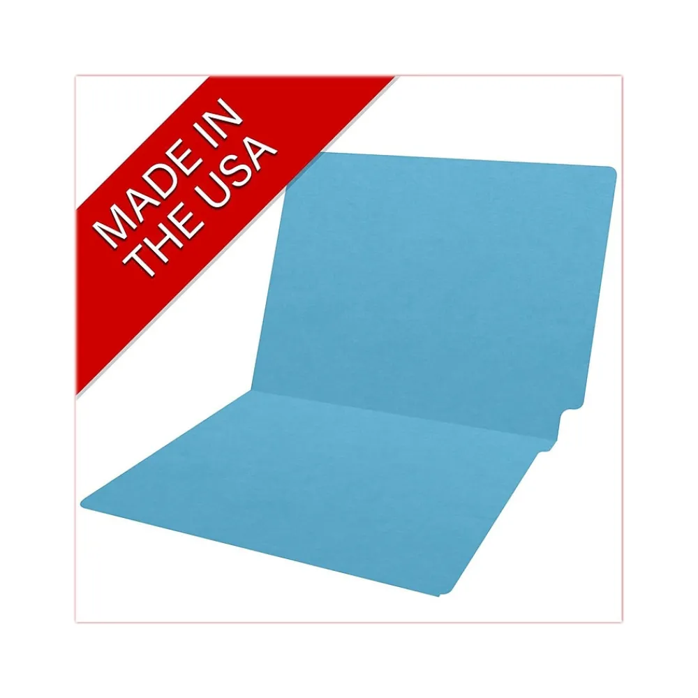 File Folders|Medical Arts Press Heavy-Duty End Tab File Folder, Straight Cut, Letter-Size, Blue, 40/Box (S-09458-DBL)