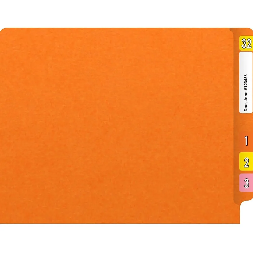 File Folders|Medical Arts Press Heavy-Duty End Tab File Folder, Straight Cut, Letter-Size, Orange, 40/Box (S-09458-ORG)
