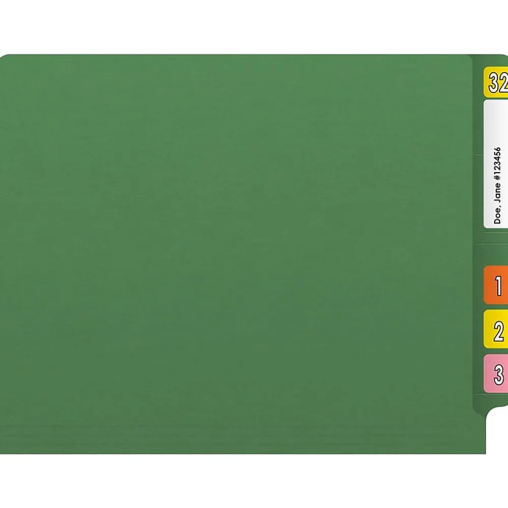 File Folders|Medical Arts Press Reinforced End Tab File Folder, Straight Cut, Letter-Size, Green, 50/Box (S-01501-GRN)