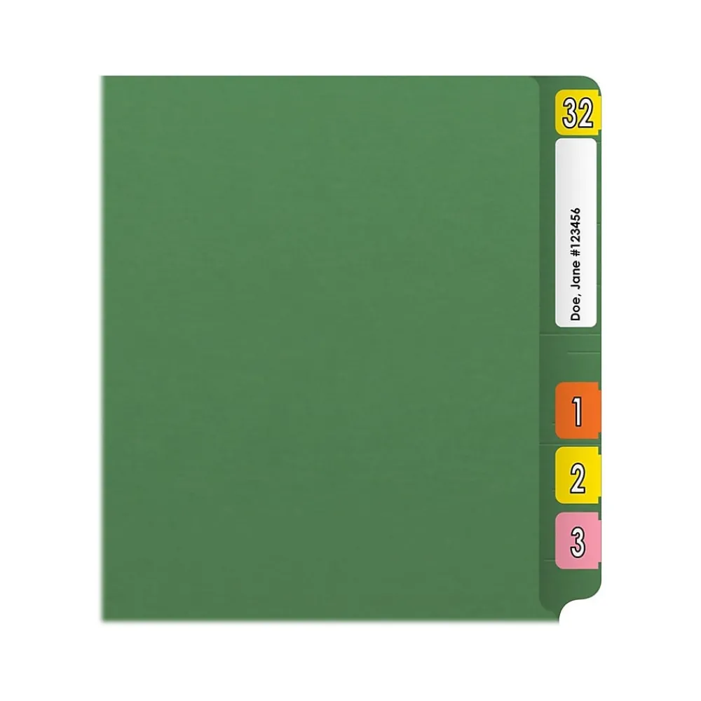 File Folders|Medical Arts Press Reinforced End Tab File Folder, Straight Cut, Letter-Size, Green, 50/Box (S-01501-GRN)