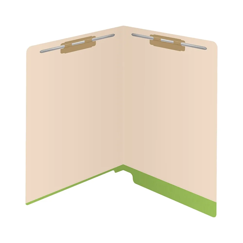 File Folders|Medical Arts Press Reinforced End Tab File Folder, Straight-Cut, Letter Size, Manila/Green, 50/Box (S-09473-GRN)