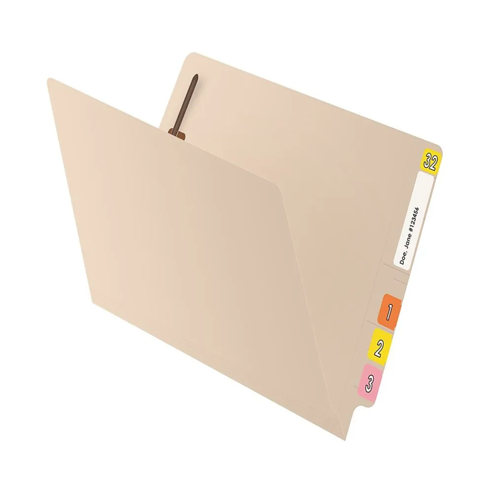 File Folders|Medical Arts Press Reinforced End Tab File Folder, Straight Cut, Letter-Size, Manila, 50/Box (S-01323)