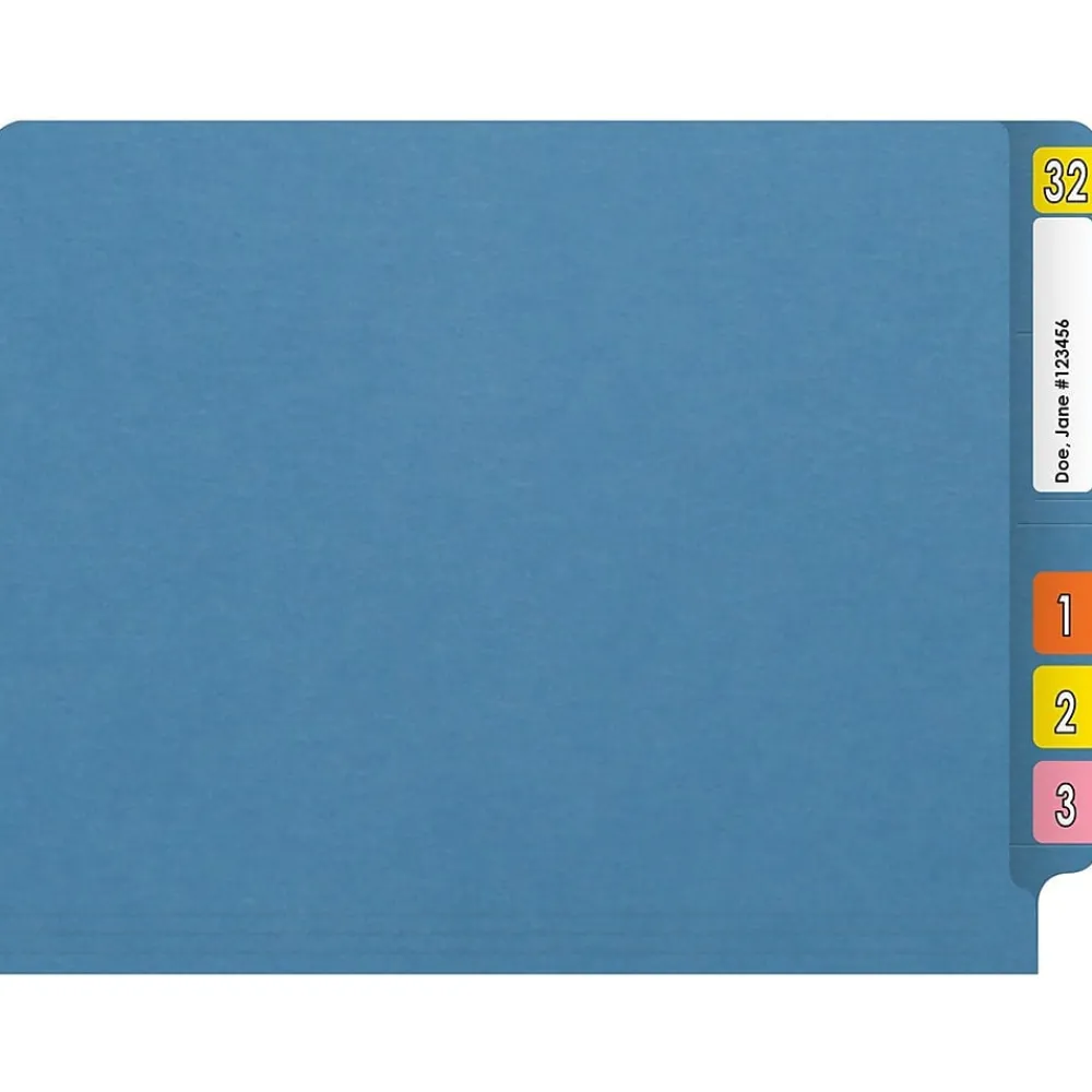 File Folders|Medical Arts Press Reinforced End Tab File Folder, Straight Cut, Letter-Size, Blue, 50/Box (S-01602-BLU)