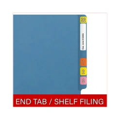 File Folders|Medical Arts Press Reinforced End Tab File Folder, Straight Cut, Letter-Size, Blue, 50/Box (S-01602-BLU)