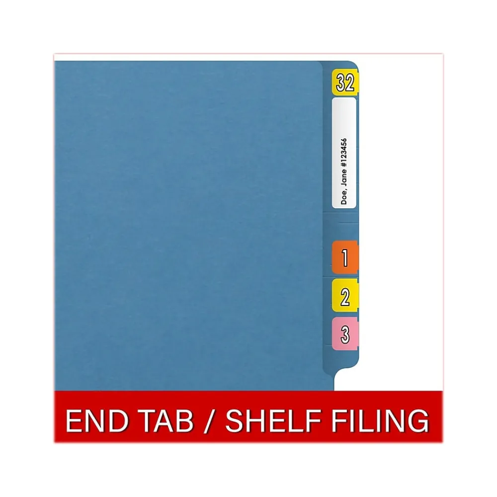 File Folders|Medical Arts Press Reinforced End Tab File Folder, Straight Cut, Letter-Size, Blue, 50/Box (S-01602-BLU)