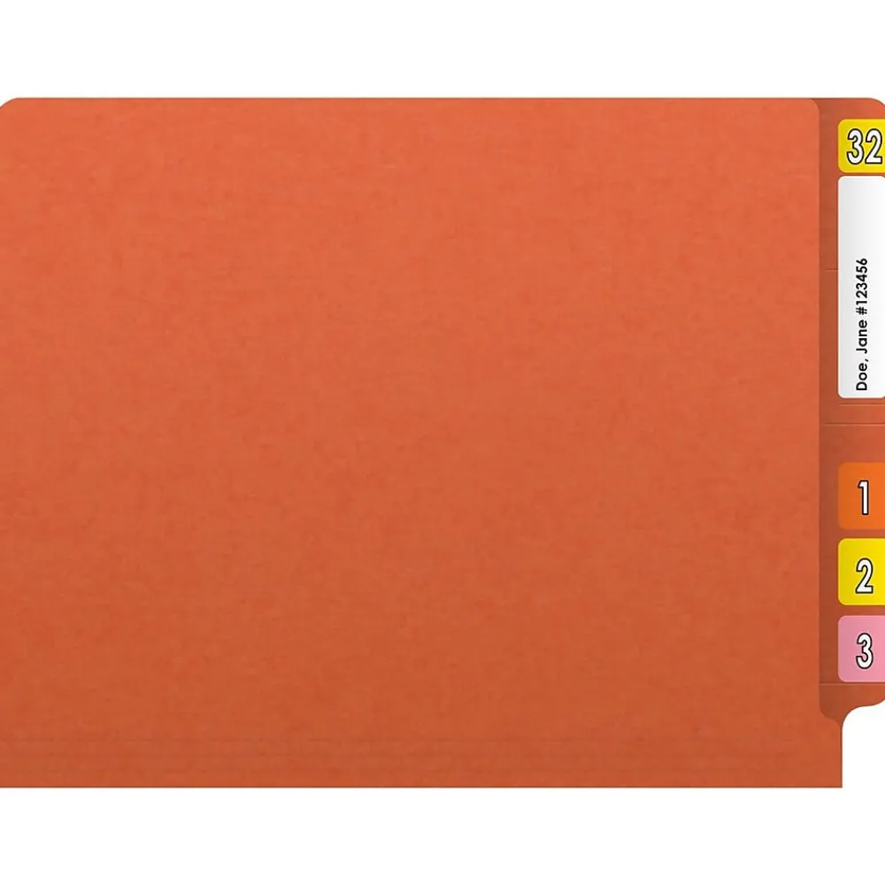 File Folders|Medical Arts Press Reinforced End Tab File Folder, Straight Cut, Letter-Size, Orange, 50/Box (S-01602-ORG)