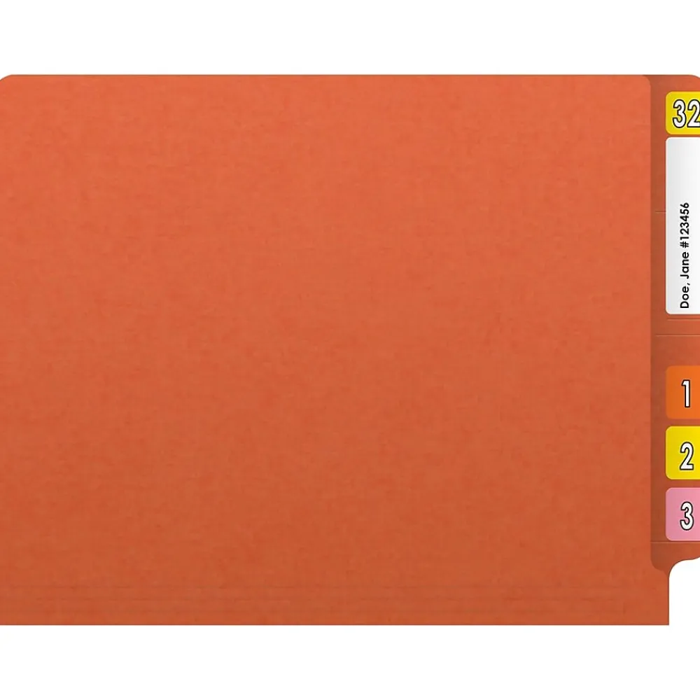 File Folders|Medical Arts Press Reinforced End Tab File Folder, Straight Cut, Letter-Size, Orange, 50/Box (S-01501-ORG)