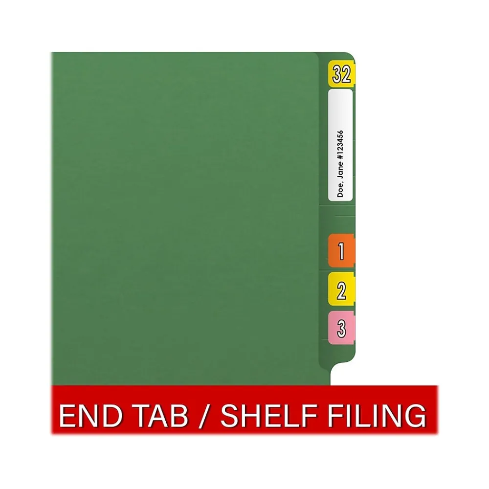 File Folders|Medical Arts Press Reinforced End Tab File Folder, Straight Cut, Letter-Size, Green, 250/Carton (S-01502-GRN-B)