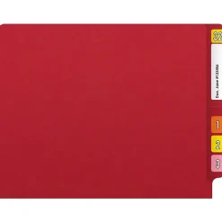 File Folders|Medical Arts Press Reinforced End Tab File Folder, Straight Cut, Letter-Size, Red, 50/Box (S-01501-RED)
