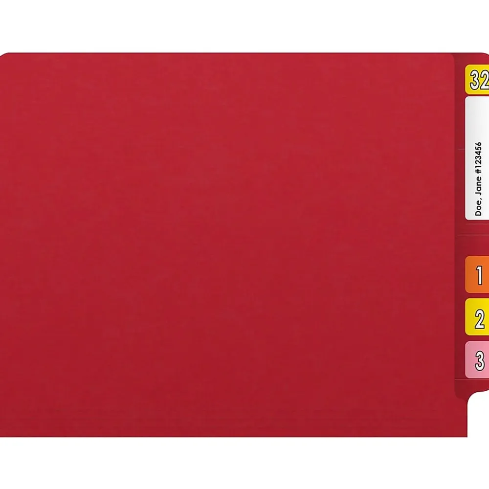 File Folders|Medical Arts Press Reinforced End Tab File Folder, Straight Cut, Letter-Size, Red, 50/Box (S-01601-RED)