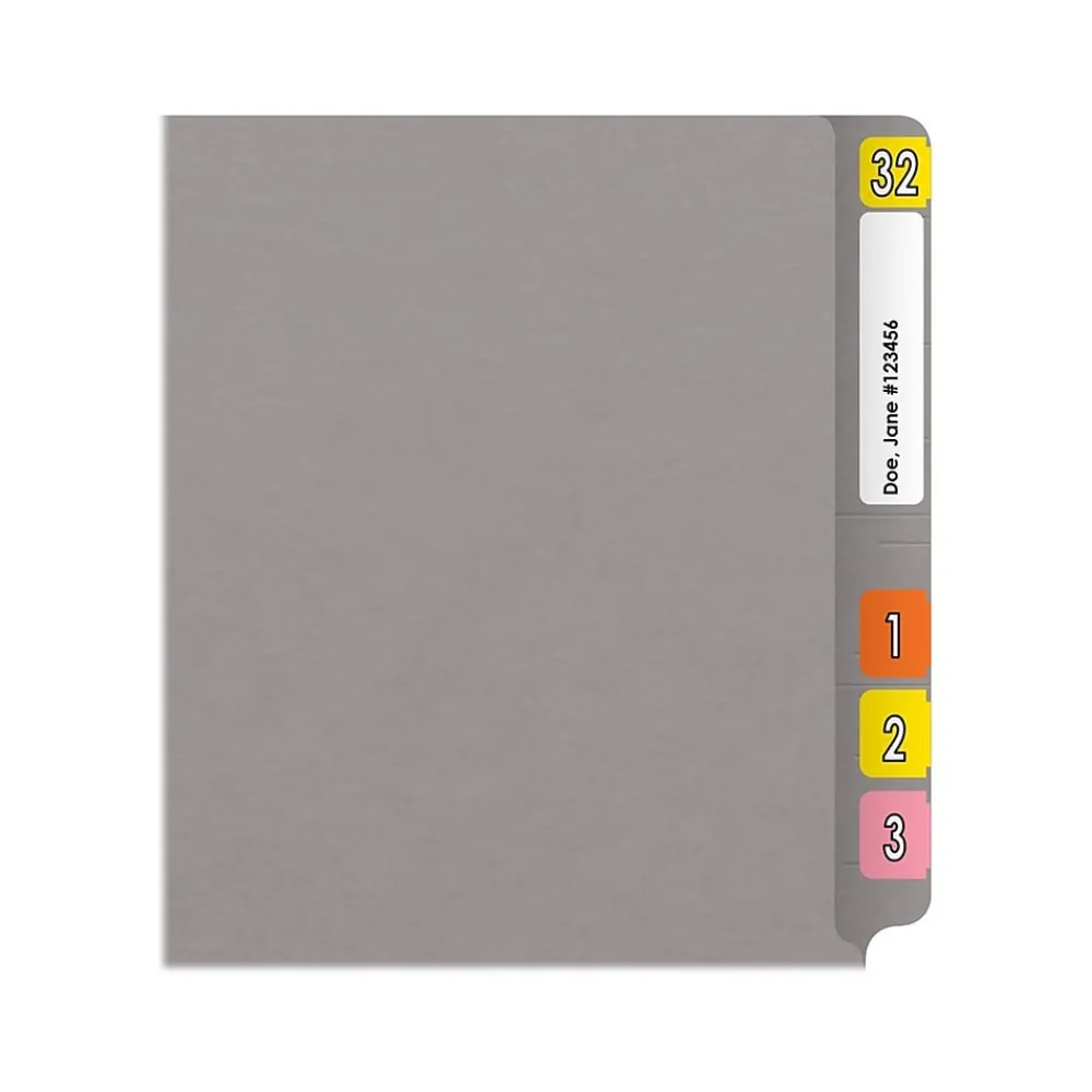 File Folders|Medical Arts Press Reinforced End Tab File Folder, Straight Cut, Letter-Size, Gray, 50/Box (S-01601-GRY)