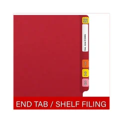 File Folders|Medical Arts Press Reinforced End Tab File Folder, Straight Cut, Letter-Size, Red, 250/Carton (S-01602-RED-B)